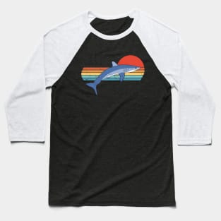 Mako Shark Retro Sunset Baseball T-Shirt